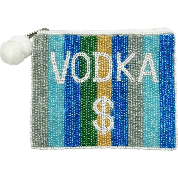 VODKA FUNDS Seed Beaded Storage Money Coin Pouch - Picture 3 of 3